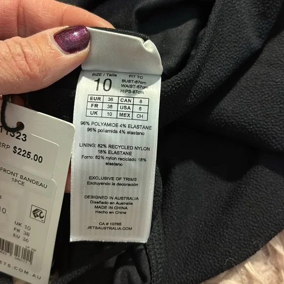 NWT Anthropologie-JETS Australia Joali Tie Front Bandeau One Piece Swims… - Picture 8 of 16